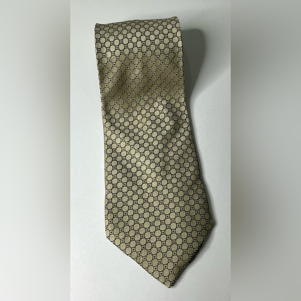 Joseph & Feiss Silk Tie Black Gold Geometric Pattern Classic Menswear pre-owned